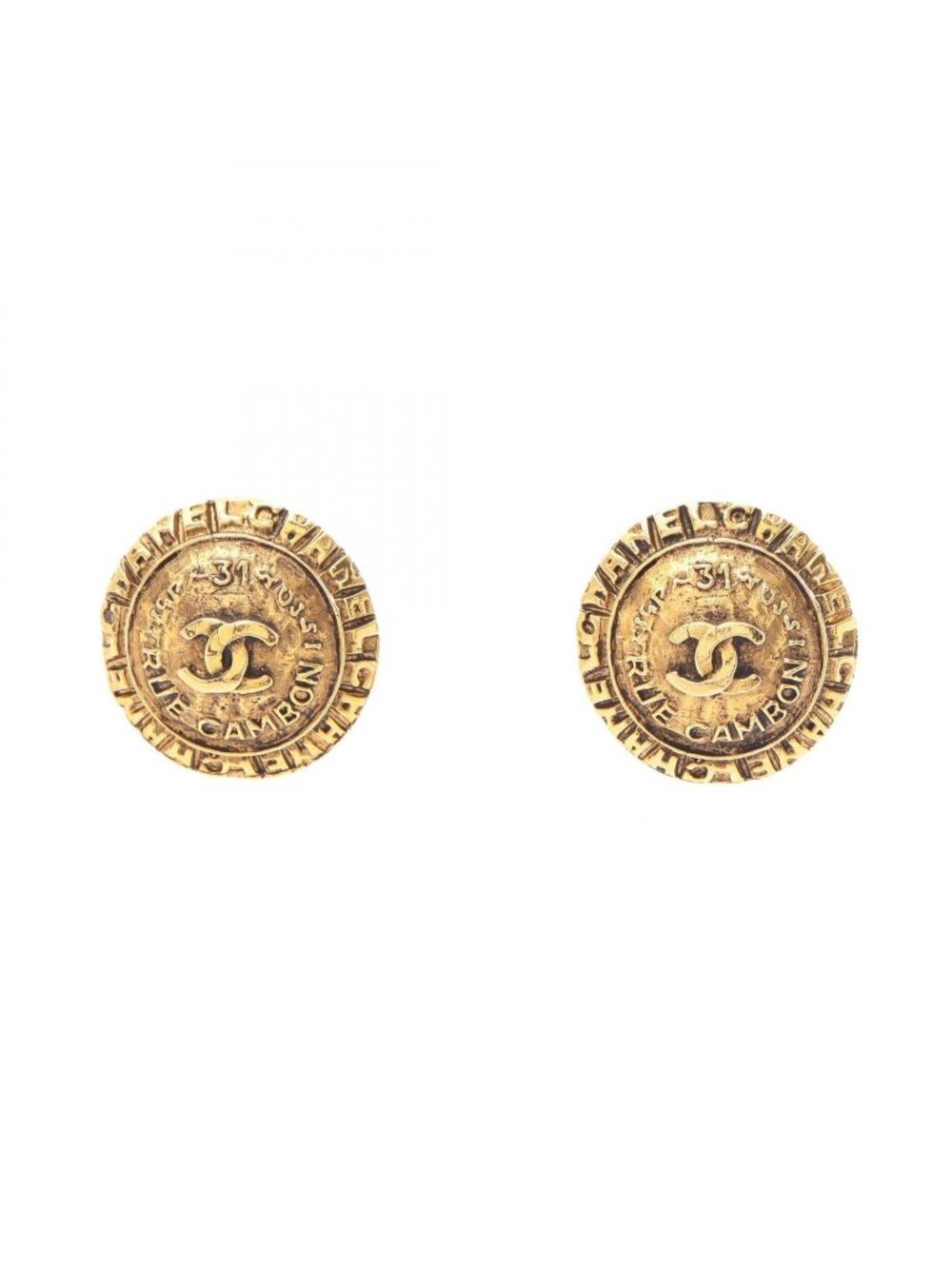 Chanel Earrings CC Logo Vintage